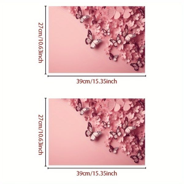 Roller packaging 3pcs, 1pc spare, no need to worry about sticking issues, suitable for laptops - pink butterfly and flower design ultra-thin, sturdy, fashionable protection - bubble-free, durable cover, suitable for ultrabooks and notebooks - Image 4