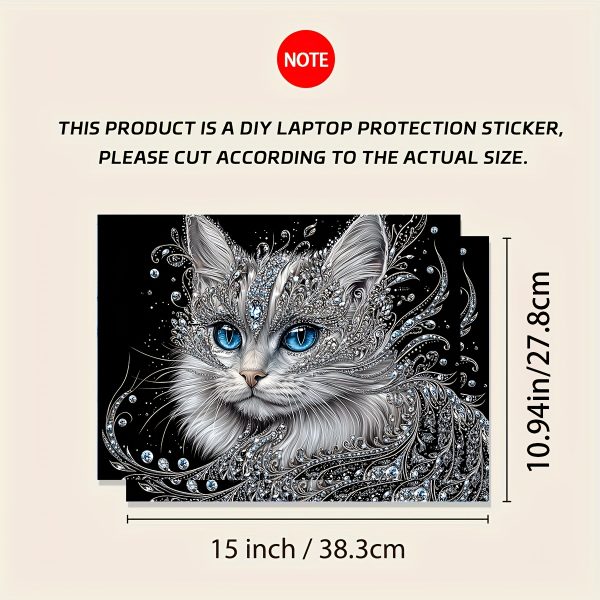 Set of 2 Cat-Themed Laptop Skin Decals, Universal Netbook Protective Stickers That Are Non-Reusable. These Waterproof And Scratch-Resistant Decals Are Suitable for Laptops, Cars, Helmets, Motorcycles, And Refrigerator Decorations. - Image 2