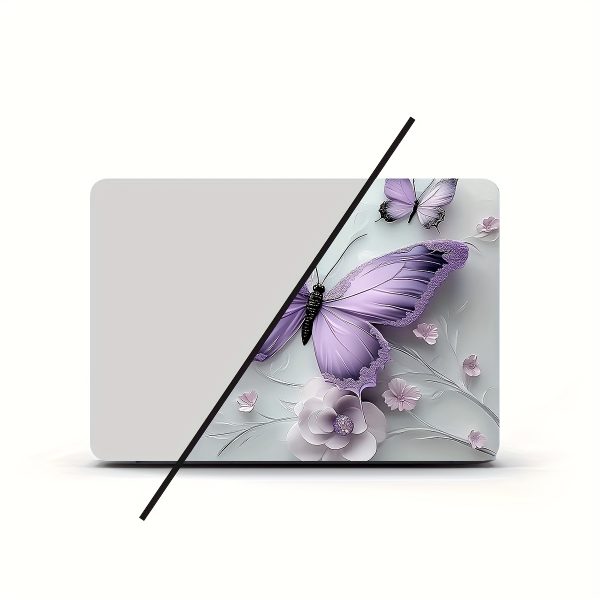 Roller packaging, 3pcs with 1 spare piece, no need to worry about peeling off. Butterfly pattern laptop art decal Light Beige sticker, non-reusable laptop Light Beige decal, waterproof and scratch-resistant - suitable for laptops, cars, helmets, motorcycles, refrigerator decoration - Image 4