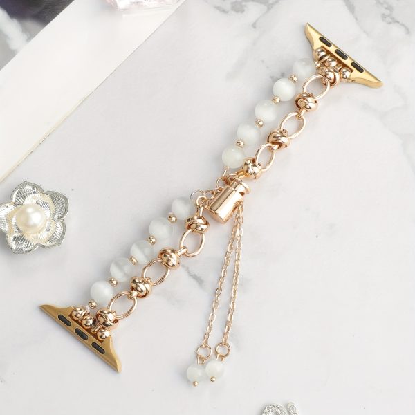 Stylish Beaded Metal Dual Chain Bracelet Strap Suitable for Apple Watch 38mm 40mm 41mm 42mm 44mm 45mm 49mm (S10 42)mm (S10 46)mm, High-End Women's Wristband Suitable for iWatch Series Ultra 2 SE 10 9 8 7 6 5 4 3 2 1 Gift - Image 8