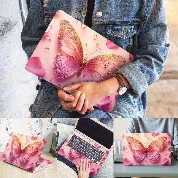 Pack of 2 Butterfly Laptop Art Decal Protective Cases, Universal Netbook Light Beige Stickers Non-Duplicate Use Field Notebook Computer Light Beige Sticker Decals Waterproof and Scratch Resistant - Waterproof, Anti-scratch, Suitable for Laptops, Cars - Image 6