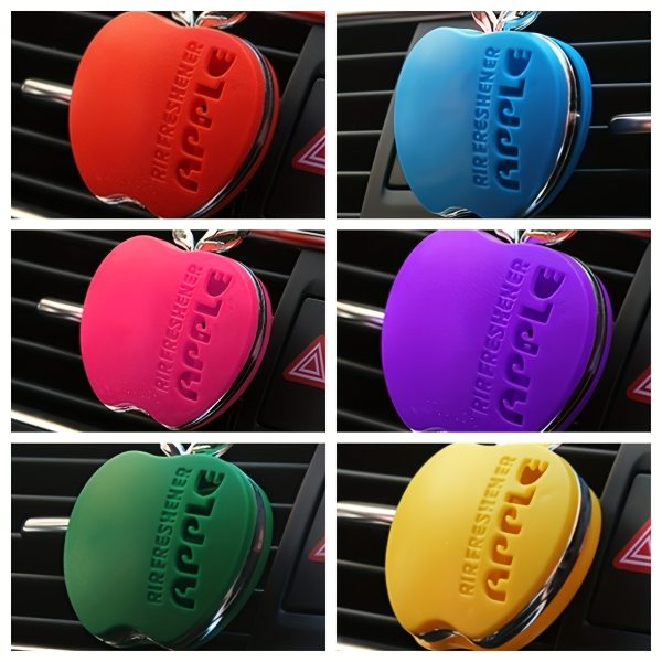 Apple-Shaped Car Air Freshener Diffuser with Vent Clip - Green Leaf Design, Long-Lasting Scent, Ideal for Vehicle A/C Outlets, Easy to Install, Car Vent Clip Freshener | Natural Aroma Diffuser | Aroma Diffuser - Image 4