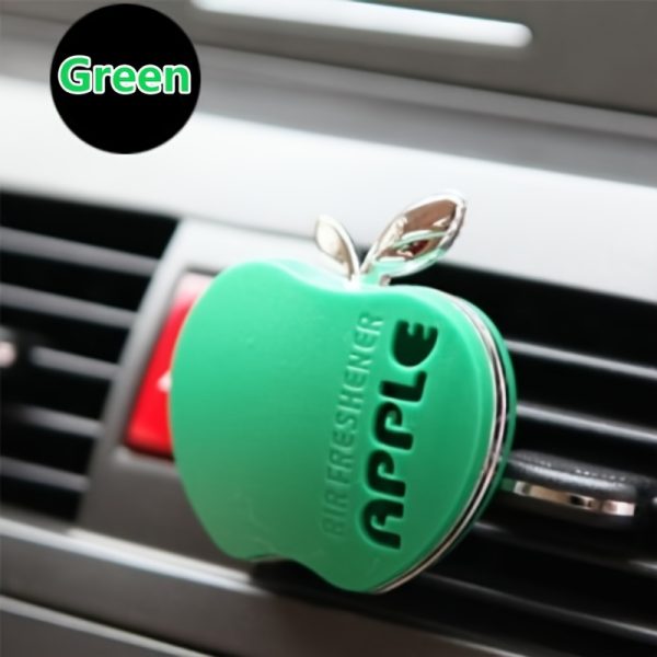 Apple-Shaped Car Air Freshener Diffuser with Vent Clip - Green Leaf Design, Long-Lasting Scent, Ideal for Vehicle A/C Outlets, Easy to Install, Car Vent Clip Freshener | Natural Aroma Diffuser | Aroma Diffuser - Image 3
