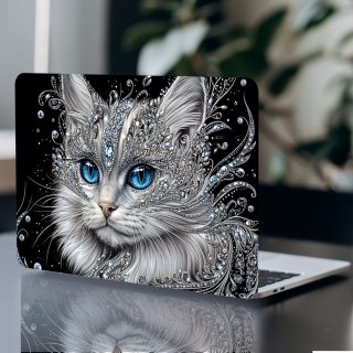 Set of 2 Cat-Themed Laptop Skin Decals, Universal Netbook Protective Stickers That Are Non-Reusable. These Waterproof And Scratch-Resistant Decals Are Suitable for Laptops, Cars, Helmets, Motorcycles, And Refrigerator Decorations.
