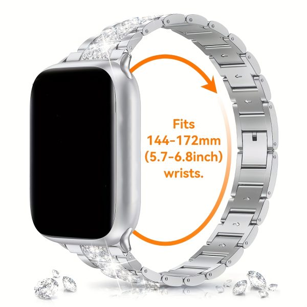 A S-letter iWatch10 generation with shiny rhinestones is a great choice for iWatch strap gifts compatible with 38mm 40mm 41mm 42mm 44mm 45mm 46mm 49mm Series 10 9 8 7 6 5 4 3 2 1 SE/Ultra Only sell watch straps but no watches - Image 2