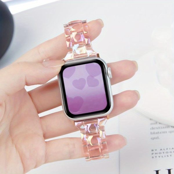 1pc Silica Gel Resin Watch Band for Apple Watch Series 10/9/8/7/SE/6/5/4/3, Casual Style, Transparent Elegant Design, Quick Release Foldover Clasp, Replacement Bracelet for 46/38/40/41/42/44/45/49mm - Youth Watches Compatible - Image 11