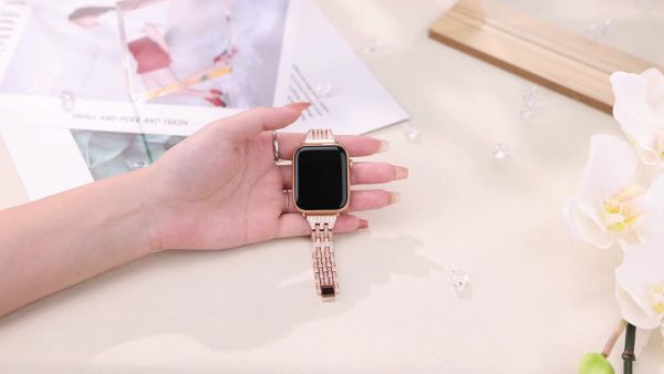 Sparkling Rhinestone Band for iWatch, Colorful Rose Golden, Waterproof, Compatible with Series 1-10 & SE, Sizes 38mm to 49mm, BIIFAKOO, Ultra - Image 13