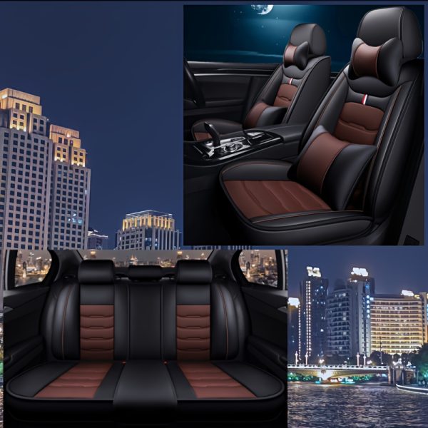 5-Seat Car Seat Cover Set, Ice Fabric + PU Material, Suitable for All Seasons, Sponge Filling, Easy to Maintain, Full Protection - Image 12