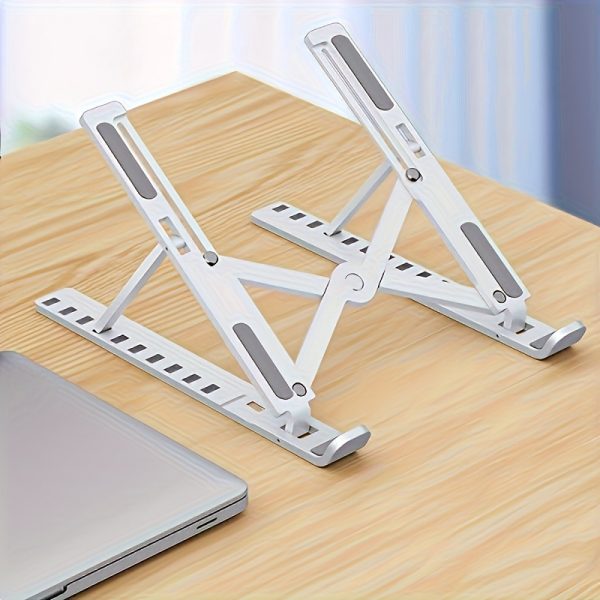 Adjustable Height & Angle Laptop Stand with 10-Level Positioning, Ergonomic Portable Foldable Desktop Stand for Improved Posture & Airflow, Compatible with Most Laptops, Vertical Laptop Stand, Sturdy Construction - Image 2