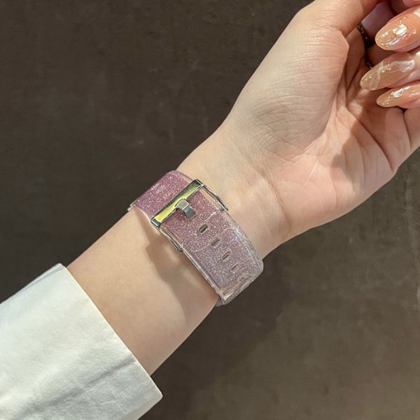 1pc Elegant Purple Silicone Watch Strap with Transparent Pin Buckle for Apple Watch Ultra/Ultra 2/49mm, Series 10/9/8/7/6/5/4/3/SE - Sport Smartwatch Band for Teens, Compatible with 38mm-46mm Models - Image 10