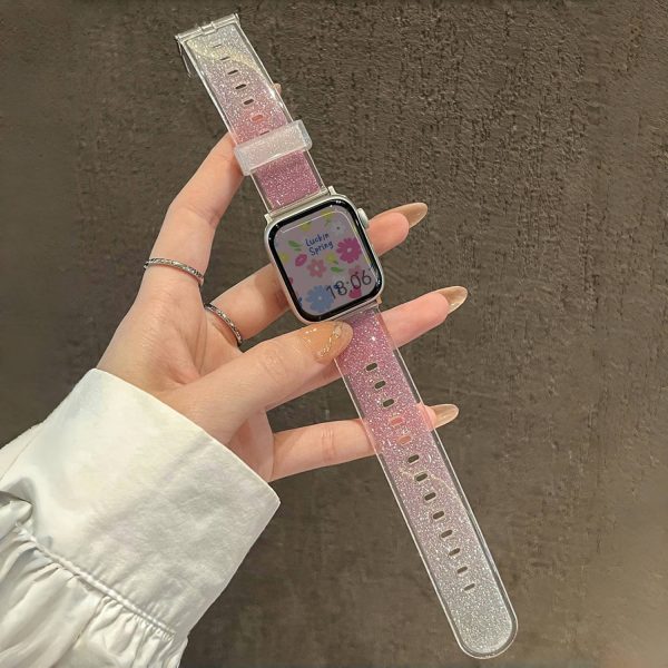 1pc Elegant Purple Silicone Watch Strap with Transparent Pin Buckle for Apple Watch Ultra/Ultra 2/49mm, Series 10/9/8/7/6/5/4/3/SE - Sport Smartwatch Band for Teens, Compatible with 38mm-46mm Models - Image 11