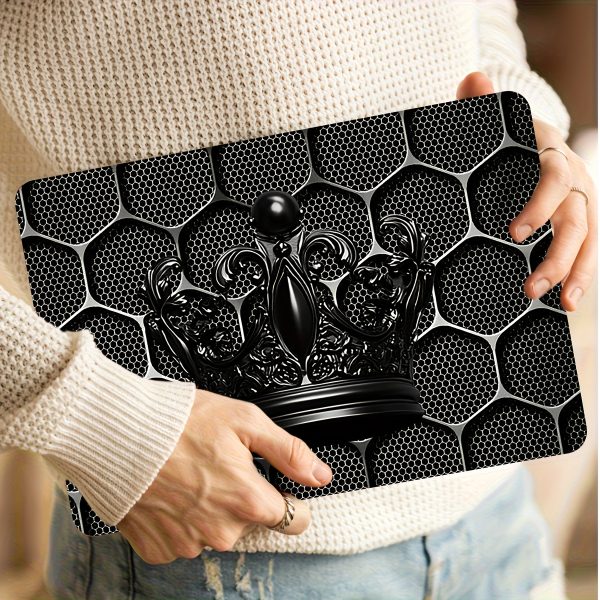2pcs Black Crown & Sunflower 3D Laptop Light Beige Stickers - Waterproof Scratch-Resistant Vinyl, Self-Adhesive Semi-Matte Finish, Fit for Laptops, Notebooks & Netbooks (Reusable Alternative: Vinyl Wrap), Laptop Stickers, Device Customization, Hexagonal Pattern, Tech Accessories, Artistic Decals, Durable Material, Protective Decals, Tech Enthusiasts - Image 6