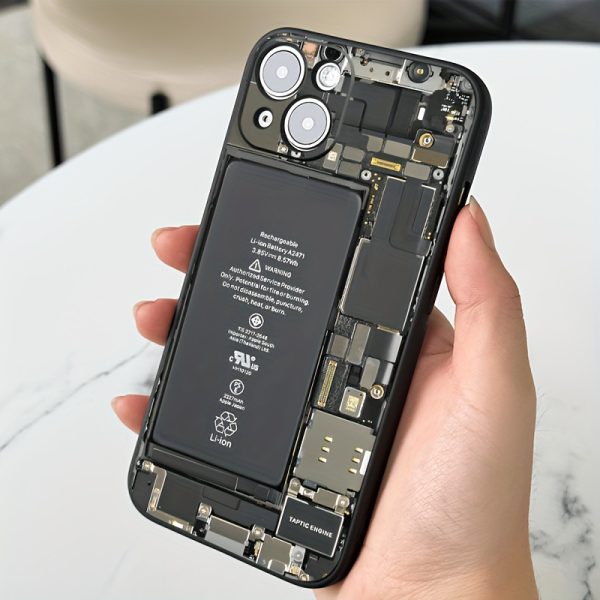 Disassembled Internal Pattern Straight Edge Cube Phone Case for iPhone 161514131211. Fashionable and Trendy Essential Phone Case for 16/16Plus/16Pro/16ProMax/15/15Plus/15ProMax/14/14Plus/14Pro/14ProMax, 13/13Pro/13ProMax, 12/12Pro/12ProMax, 11/11Pro Max - Image 4