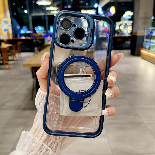 for iPhone 16 Pro Max 15 14 13 12 11 Plus Pro Max, the lens frame can be used as a stand to open, supports wireless charging, transparent mobile phone case, protects your mobile phone - Image 13