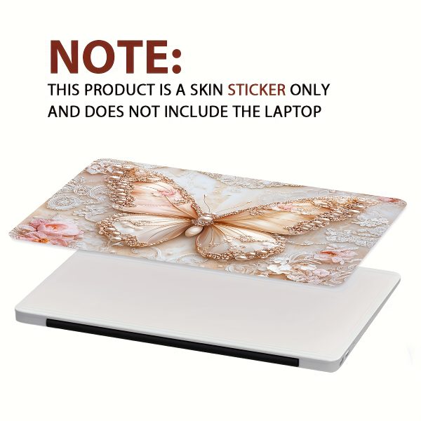 2pcs Elegant Butterfly PVC Decals for Laptops - Self-Adhesive, Waterproof & Scratch-Resistant Stickers with Semi-Matte Finish, Perfect for Notebooks, Cars, Helmets, Motorcycles & Refrigerators, Notebook Customization | Decorative Stickers | Durable Sticke - Image 6