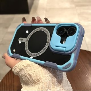 Shockproof Armor Transparent Phone Case Suitable for iPhone 16 15 14 13 12 Pro Max for iPhone 16 for iPhone 15 for iPhone 14 for iPhone 13 for iPhone 12 Supports Wireless Charging Lens Stand Protective Cover