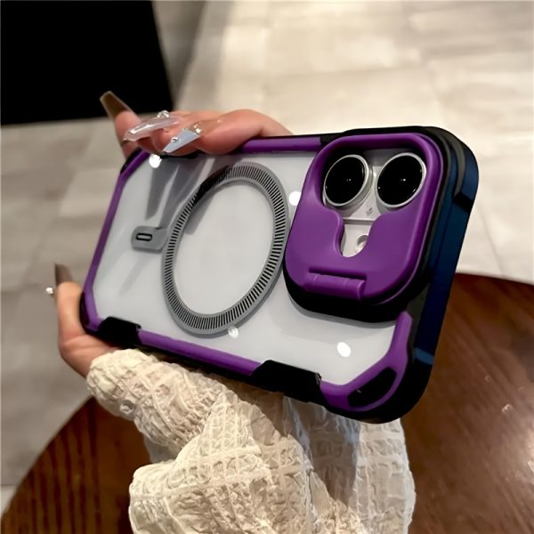 Shockproof Armor Transparent Phone Case Suitable for iPhone 16 15 14 13 12 Pro Max for iPhone 16 for iPhone 15 for iPhone 14 for iPhone 13 for iPhone 12 Supports Wireless Charging Lens Stand Protective Cover - Image 15