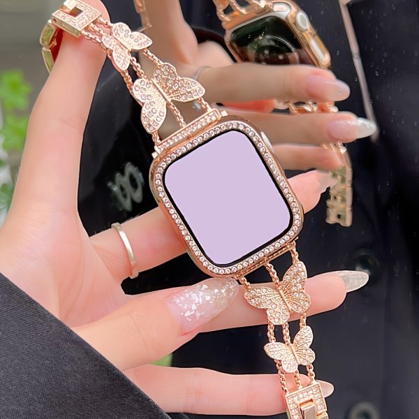 Add glory to your watch with a BIIFAKOO one double butterfly strap - Compatible with i Watch Series S10 available 9/8/7/6/5/4/3/2/1/SE/Ultra - Shiny and stylish, suitable for women 38mm 40mm 41mm 44mm 45mm 49mm - Image 14