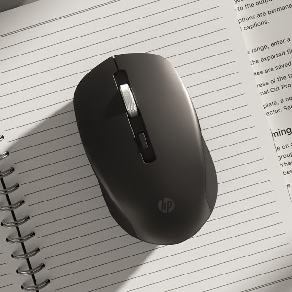 HP S1000 PLUS Wireless Mouse - Ultra-Slim, Adaptive Ergonomic Design, 2.4GHz Wireless Connectivity, 3 DPI Settings, Quiet Click, Plastic Body, Ambidextrous - Ideal for Gaming & Office Use, Mouse Movement Smoothness|Sleek Appearance|Wireless Connectivity - Image 3