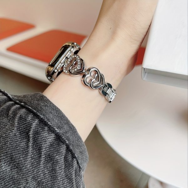 1 Pack Compatible with Apple Watch Bands In 38mm, 40mm, 41mm, 42mm, 44mm, 45mm, 46mm And 49mm Series 10, 9, 8, 7, 6, 5, 4, 3, 2, 1, SE, And SE2 Love iWatch Straps for Both Ladies And Gentlemen. Classic Stainless Steel Golden Strap Suitable for iWatch Bands, Alloy Material, Aluminum Buckle, Durable & Stylish Design - Image 8