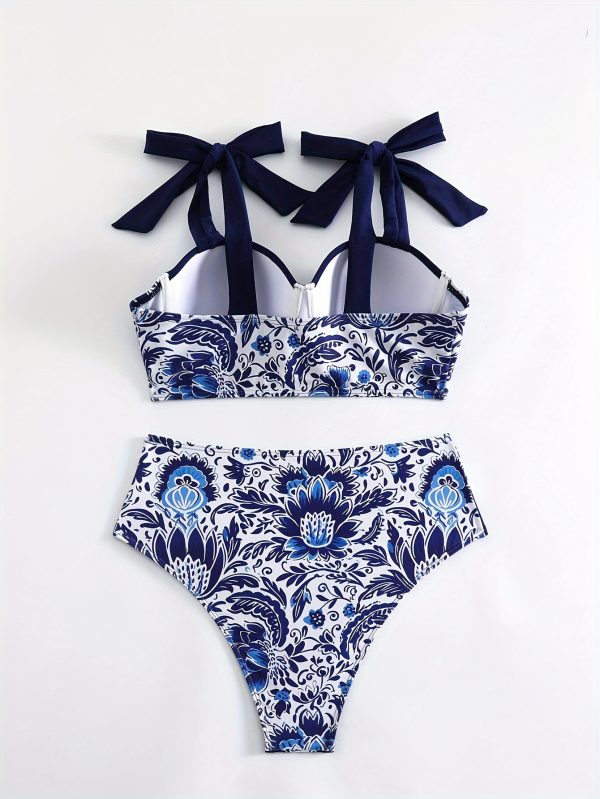 Women'S Digital Print Bow Bikini Two-Piece Set - Image 4