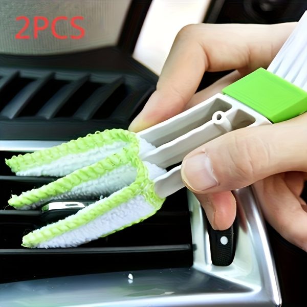 1pc 2-in-1 Multi-Purpose PE Vent Cleaner - Removable and Washable Air Conditioner Curtain Dusting Brush for Boat/Car Interior Detailing and Corner Cleanin - Image 4