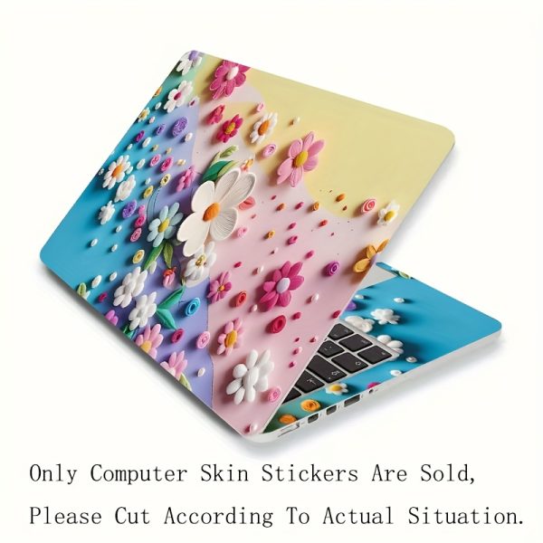 2pcs Vinyl Material, Gorgeous Flower Design Laptop Case, Anti-Scratch Laptop Case for 15.35 Inch X 10.6 Inch Laptop. Product Size: 27Cmx39Cm (10.63 Inch X 15.35Inch) - Image 2