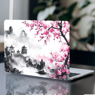 A Set of Two Laptop Skins Featuring Landscape Designs, Suitable for Netbooks. These Non-Reusable Stickers Are Waterproof And Scratch-Resistant, Making Them Ideal for Laptops And Cars.