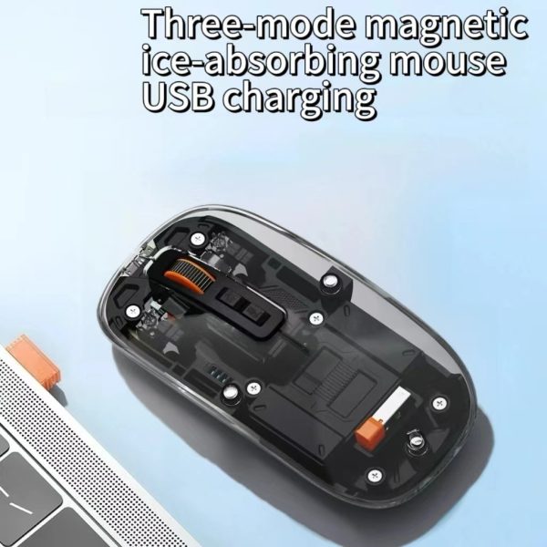 Portable Magnetic Wireless Mouse with Transparent Cover, USB Charging, 3-Level DPI Adjustment, Ideal for Office and Library Use, Perfect Gift for Family and Friends on Father'S Day, Mother'S Day, Valentine'S Day - Image 3