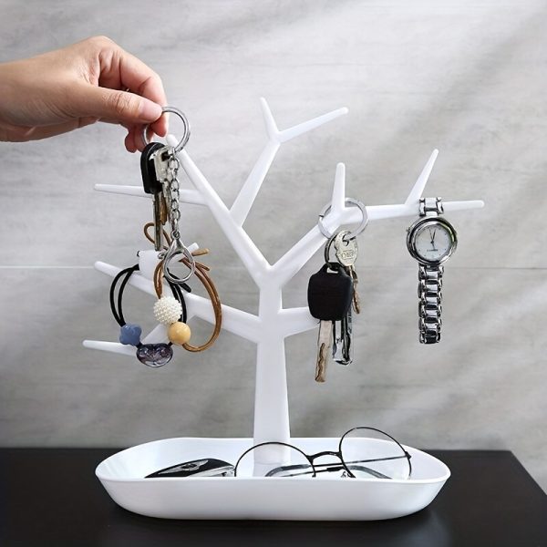 1pc Tree Hanger Creative Necklace Jewelry Necklace Bracelet Jewelry Display Rack Creative Earrings Ring Storage Rack, Jewelry Towers - Image 2