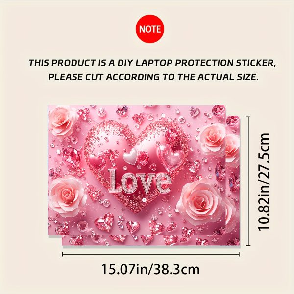 Pack of 2 Love Rose Laptop Art Decal Protective Cases, Universal Netbook Light Beige Stickers Non-Duplicate Use Field Notebook Computer Light Beige Sticker Decals Waterproof and Scratch Resistant - Waterproof, Anti-scratch, Suitable for Laptops, Cars - Image 2