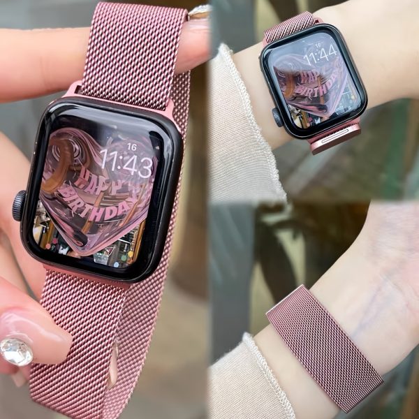 [Shiyu Milanese] Shiyu Milanese Loop Band for Apple Watch | Stainless Steel Mesh, Magnetic Clasp, Waterproof Strap | Compatible with Series 1-10 & SE, Sizes 38mm-49mm, Elegant Design for Men and Women - Image 8