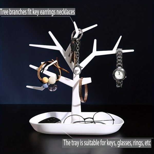 1pc Tree Hanger Creative Necklace Jewelry Necklace Bracelet Jewelry Display Rack Creative Earrings Ring Storage Rack, Jewelry Towers - Image 5