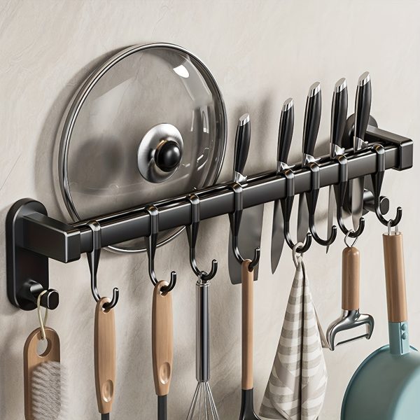 WONGIRL Carbon Steel Kitchen Organizer Rack - Ideal for Chopsticks, Knives & Seasonings | Easy Install with Adhesive or Screws - Image 5