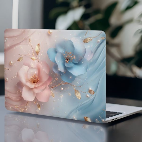 3pcs, including 1 spare, no need to worry about peeling off, light luxury marble pattern laptop sticker set, PVC material, self-adhesive, reusable, semi-matte surface, scratch-resistant, suitable for 12-15.6-inch laptops, easy installation and removal - Image 3
