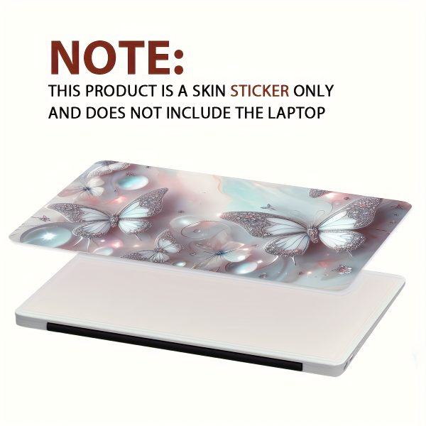 2pcs Butterfly Floral Laptop Skins, Vinyl Notebook Computer Case Stickers, Scratch-Resistant DIY Art Protective Covers, Easy to Apply & Durable Design for Notebooks - Semi-Matte Finish, Notebook Customization | Butterfly Pattern | Self-adhesive Design - Image 7