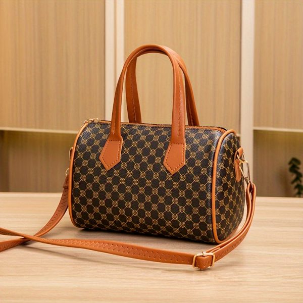 Vintage Polka Dot Mini Crossbody Bag for Women - Lightweight Synthetic Leather with Detachable Adjustable Shoulder Strap & Zipper Closure, Compact 19.51x13.0x11.99cm, Durable Polyester Lining, Deep Brown - Perfect for Travel, Holidays & Gifts, Leather Crossbody Bag, Holiday Gift Accessory, Classic Turnlock Closure - Image 11