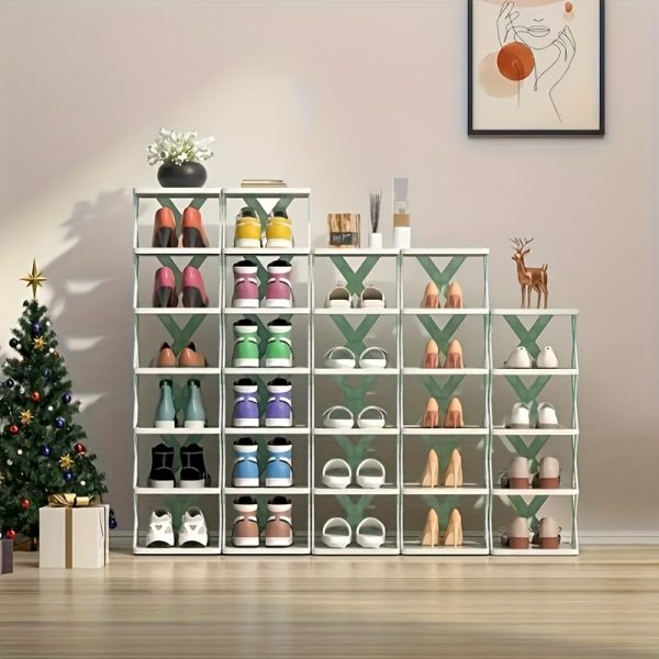 Space-Saving Foldable Shoe Rack, Compact Storage Box for Shoes - Suitable for RVs, Bathrooms, and Dormitories with Dual Row Design - Durable PVC Plastic - Image 10