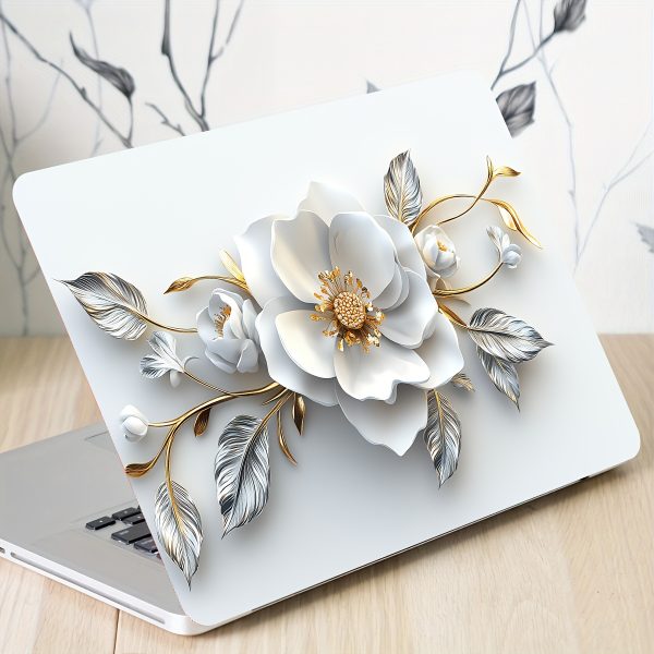 Vinyl Laptop Shell Rose Sticker, 2pcs/Set, Scratch-Proof DIY Art Protective Case for Laptops - Easy to Apply and Durable Design Suitable for Laptops, Cars, Helmets, Motorcycles, Refrigerator Decor - Image 4