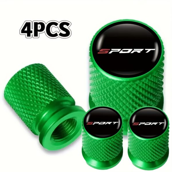 4pcs Universal Metal Tire Valve Stem Caps, Sport Icon Design, Dust & Water Proof, Car Wheel Accessories for All Vehicles - Image 12