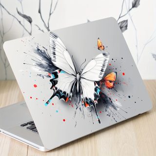 2pcs Vinyl Laptop Sleeve with Vibrant Butterfly Art Design - Scratch-Resistant, Easy to Apply & Durable for Laptops, Cars, Helmets, Motorcycles, Fridge Decor