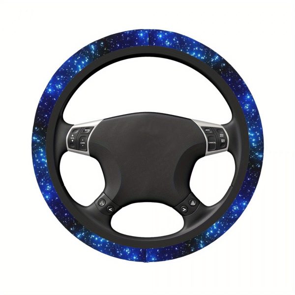 Breathable Anti-Slip Elastic Steering Wheel Cover - Blue Starry Night Design, No Inner Circle, Fit for Cars, Comfortable Grip & All-Season Use, Cute Steering Wheel Cover, Car Accessory, Stylish Car Decor - Image 9
