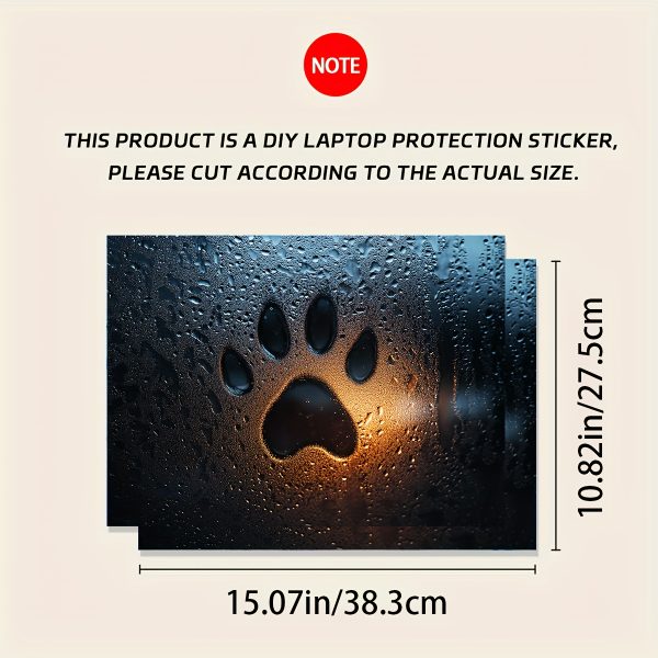 Vinyl Notebook Computer Case with Paw Print Stickers, 2pcs/Set, Scratch-Proof DIY Art Protective Case for Notebooks - Easy to Paste and Durable Design Suitable for Notebooks - Image 2