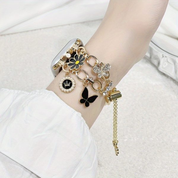1pc Daisy Chain Apple Watch Band for Women - Alloy Jewelry Clasp Luxury Floral Charm Strap, Compatible with 38mm-49mm & Apple Watch Ultra/Series 10-1, Fashionable Smart Wristband (No Battery Needed), Apple Watch Straps - Image 13