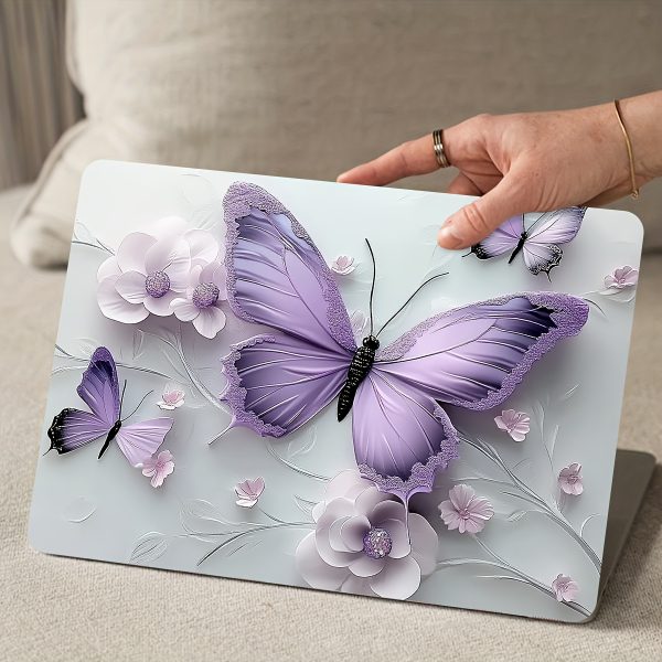 Roller packaging, 3pcs with 1 spare piece, no need to worry about peeling off. Butterfly pattern laptop art decal Light Beige sticker, non-reusable laptop Light Beige decal, waterproof and scratch-resistant - suitable for laptops, cars, helmets, motorcycles, refrigerator decoration - Image 9