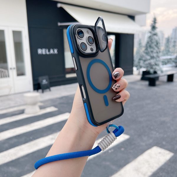 Luxury Matte Textured Lens Metal Bracket Magnetic Wireless Charging Phone Case and Lanyard, Suitable for iPhone 16promax 16 15 14 13 12 11 Pro Max Plus with Camera Lens Protective Film - Image 11