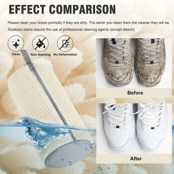 1pc Shoe Washing Machine Bag: Washing Machine and Dryer Laundry Shoe Bag, Includes Dustproof Shoe Bag - Reusable Shoe Cleaning Bag, Suitable for Sports Shoes and Tennis Shoes, Stain-Free Cleaning Kit (White) - Image 5