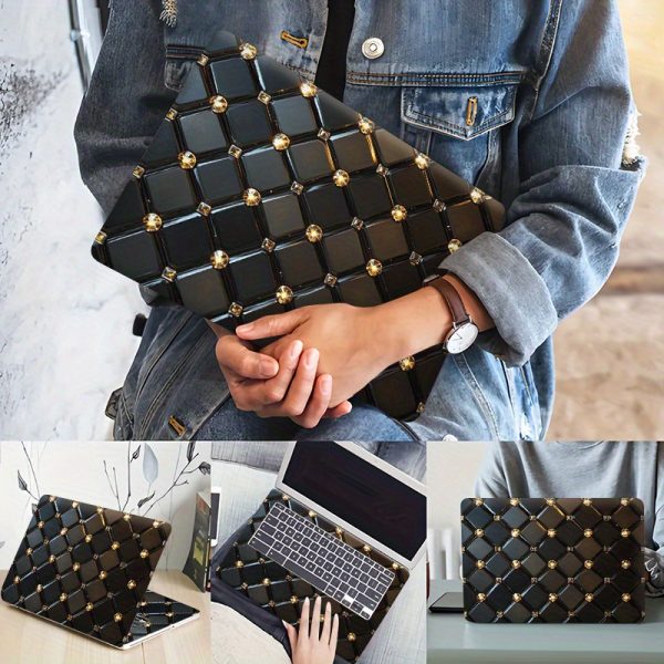 3pcs, 1 spare, No need to worry about peeling off, PVC laptop Light Beige, 38.86x26.92 cm, scratch-resistant and self-adhesive, suitable for 30.48-39.62 cm laptops - DIY customizable with Shiny Golden Theme Design - Image 2