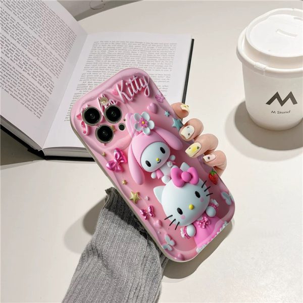Sanrio cute cartoon Hello Kitty creative trend soft protective mobile phone case for iPhone 16 15 14 13 12 11 Pro Max 16 15 14 Plus 16e 13 12 mini X XR XS Max 6 6s 7 8 Plus SE - Image 4