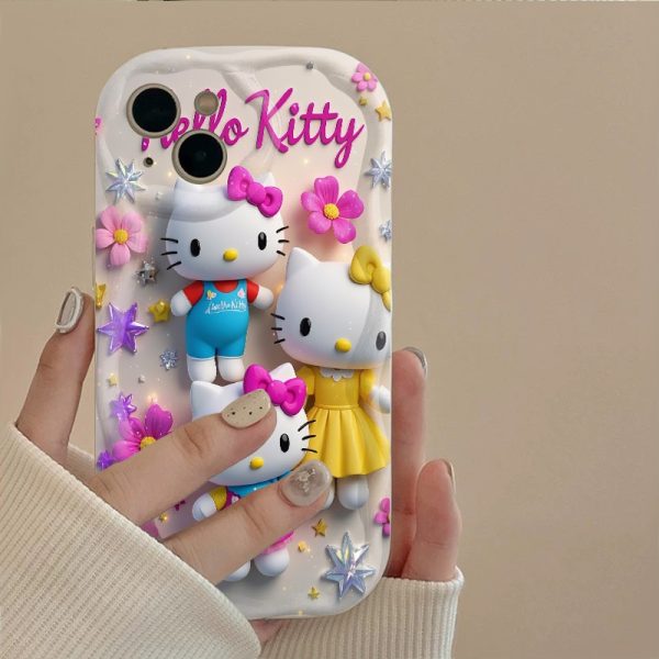 Sanrio cute cartoon Hello Kitty creative trend soft protective mobile phone case for iPhone 16 15 14 13 12 11 Pro Max 16 15 14 Plus 16e 13 12 mini X XR XS Max 6 6s 7 8 Plus SE - Image 4